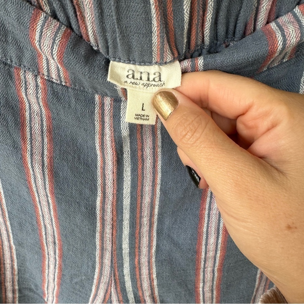 A.N.A. Wide Leg Linen Blend Pull On Casual Pants Women’s Large Pockets Cropped - Picture 5 of 8